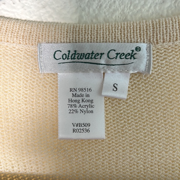 Coldwater Creek Sand/Cream Tie Front Shrug Sweater. Size Small - Picture 5 of 6